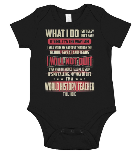 World History Teacher What I do Job Shirts Short Sleeve Baby One-Piece