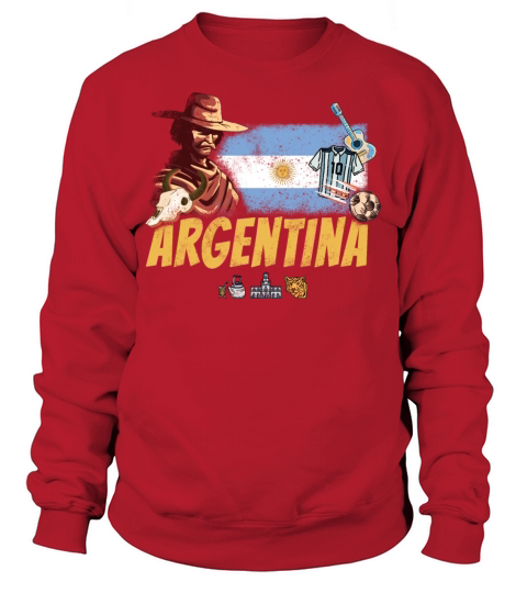 Argentina vintage gaucho with flag and soccer ball Sweatshirt Unisex