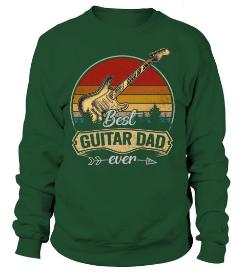 Best Guitar Dad Ever Vintage Sunset Guitarist Shirt Men Gift T-Shirt Sweatshirt Unisex
