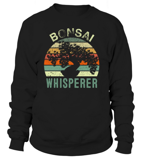 Bonsai Whisperer Retro Sunset Funny Japanese Minia Sweatshirt Unisex