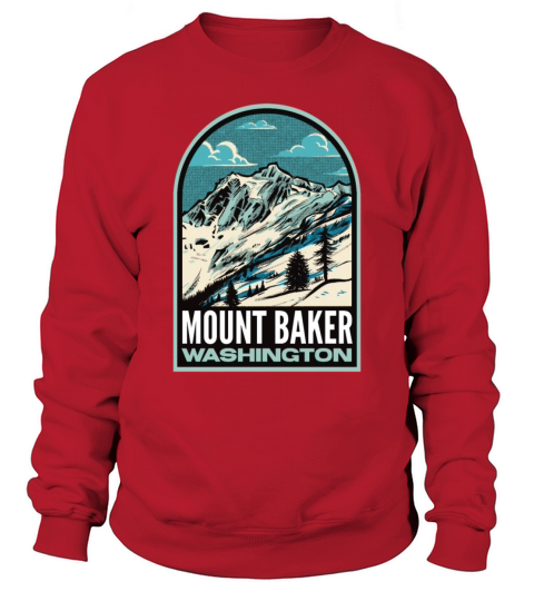 Mount Baker Washington Vintage Skiing Sweatshirt Unisex