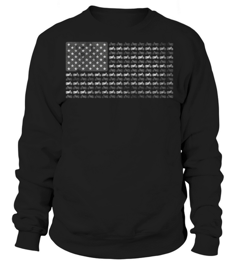 Retro Motorcycle American Flag July 4th USA Biker Sweatshirt Unisex