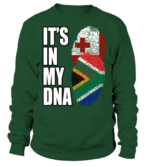 Tongan And South African Mix Heritage DNA Flag Sweatshirt Unisex