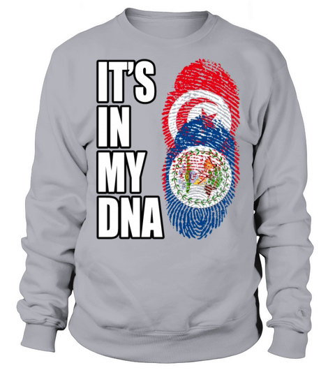Tunisian And Belizean Mix Heritage DNA Flag Sweatshirt Unisex