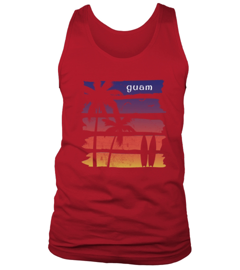 Cool Guam Surfing Fan Beach Palm Tree Tank Top Unisex