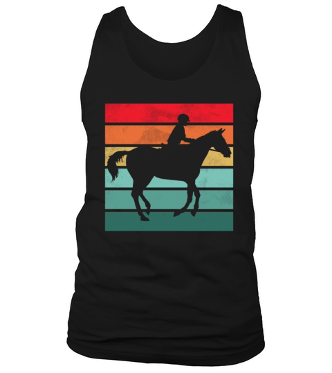 Girls Horse Riding Shirt Vintage Retro Tank Top Unisex