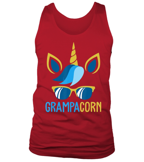 Mens Grampacorn Family Grampa Fathers Day Unicorn T-Shirt Tank Top Unisex