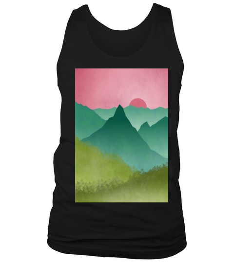 Mountains in a pink sky Tank Top Unisex