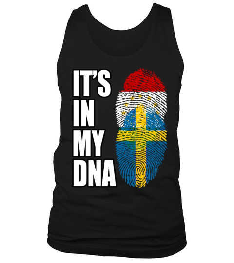 Tajikistani And Swedish Vintage Heritage DNA Flag Tank Top Unisex