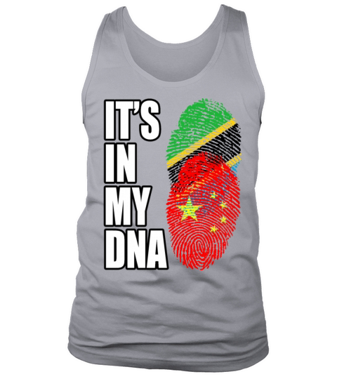 Tanzanian And Chinese Vintage Heritage DNA Flag Tank Top Unisex