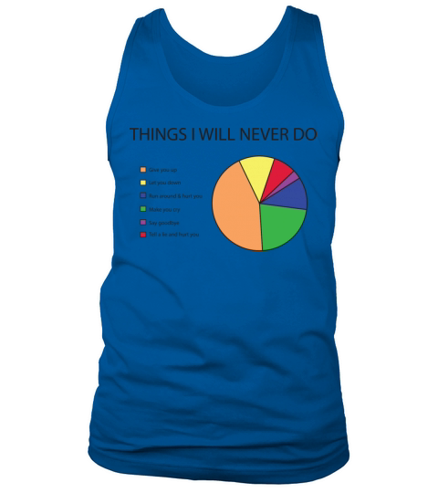 Things I will never do pie chart Tank Top Unisex