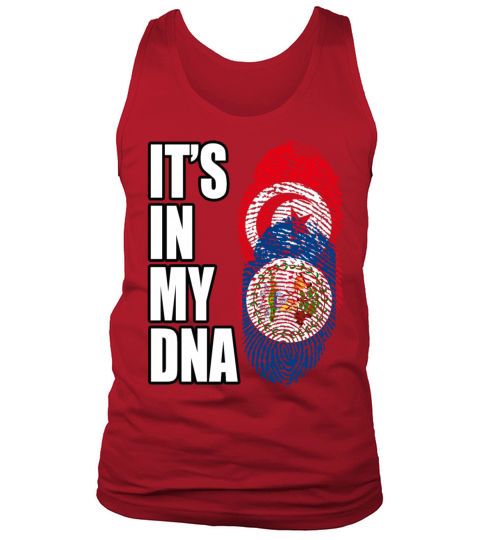 Tunisian And Belizean Mix Heritage DNA Flag Tank Top Unisex