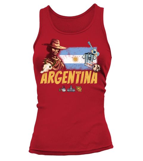 Argentina vintage gaucho with flag and soccer ball Tank top Woman