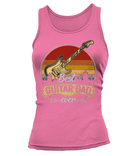 Best Guitar Dad Ever Vintage Sunset Guitarist Shirt Men Gift T-Shirt Tank top Woman
