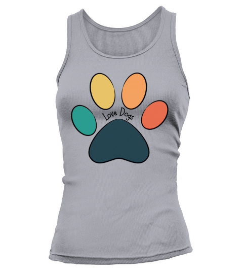 Paw Print Love Dogs Vintage Black Text Tank top Woman