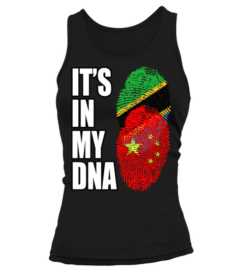 Tanzanian And Chinese Vintage Heritage DNA Flag Tank top Woman