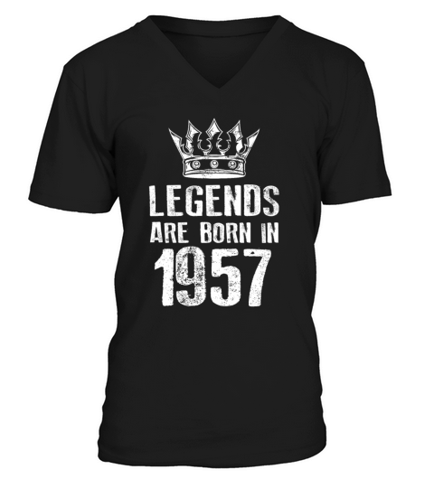 1957 legends born in V-Neck T-shirt