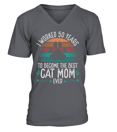 50 Year Old Mom 50 Years Cat Mother 50th Birthday V-Neck T-shirt