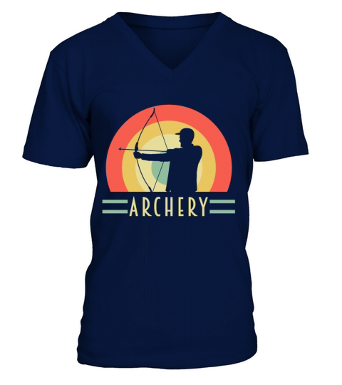 Archery Bow Hunting Vintage Longbow V-Neck T-shirt