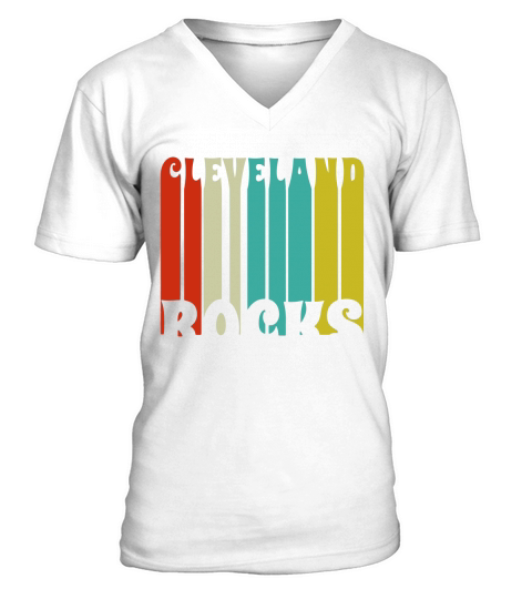 Cleveland Rocks Retro Vintage Shirt V-Neck T-shirt
