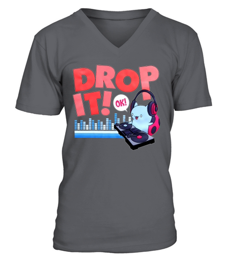DROP IT OK - CATBUG DJ V-Neck T-shirt