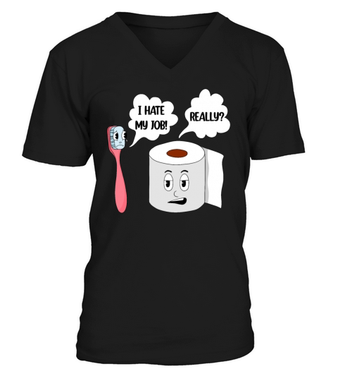 Funny Tootbrush Toilet Paper Apperal V-Neck T-shirt