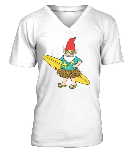 Gnome Hawaiian Long Sleeve Shirt V-Neck T-shirt
