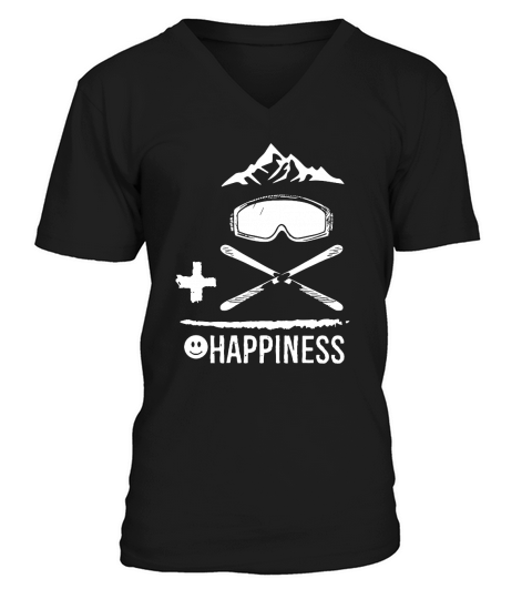 HAPPINESS WITH SKIING V-Neck T-shirt