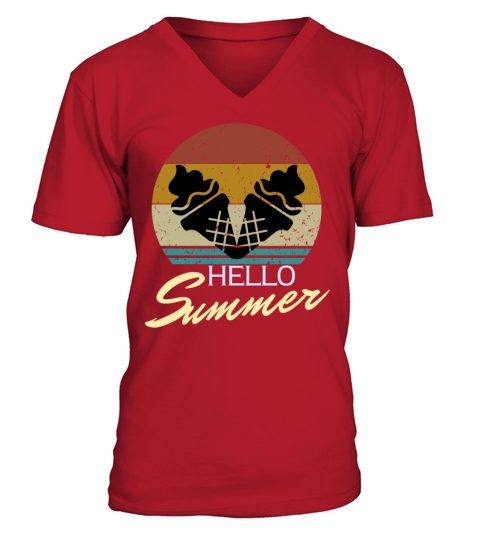 Hello Summer Retro Ice Cream Family Vacation V-Neck T-shirt