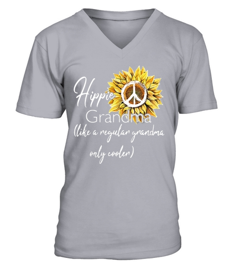 Hippie Grandma I like a regular grandma only cooler V-Neck T-shirt