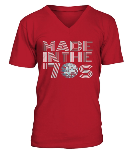 Made in the 70s Shirt - Vintage 70s Retro T-shirt Disco Ball V-Neck T-shirt