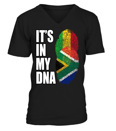 Malian And South African Mix Heritage DNA Flag V-Neck T-shirt