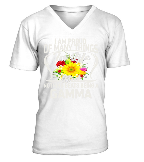 Proud Being A Gamma Flower Vintage Mothers Day Gift V-Neck T-shirt