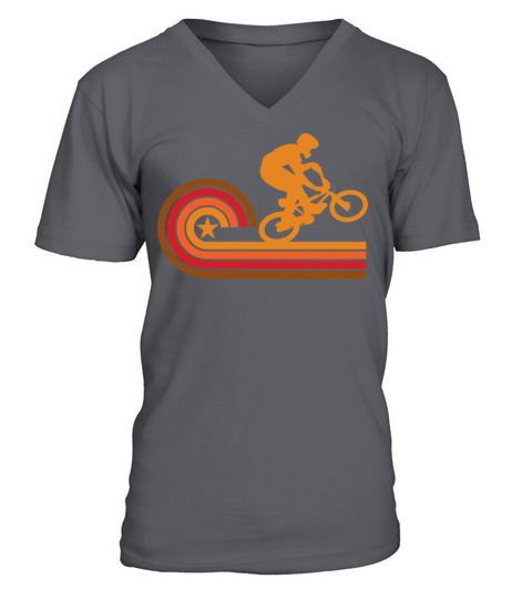Retro Style Bmx Bike Rider Vintage V-Neck T-shirt