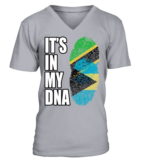 Tanzanian And Bahamian Vintage Heritage DNA Flag V-Neck T-shirt