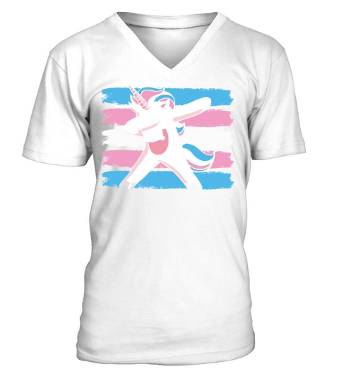 Transgender Unicorn Mythical Creature Trans Rights V-Neck T-shirt