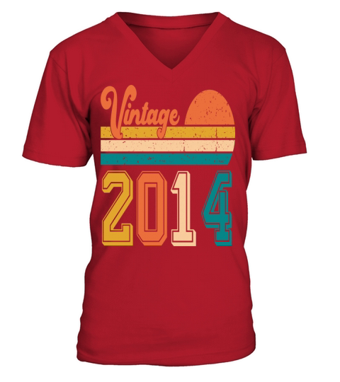 Vintage 2014 birthday gift V-Neck T-shirt
