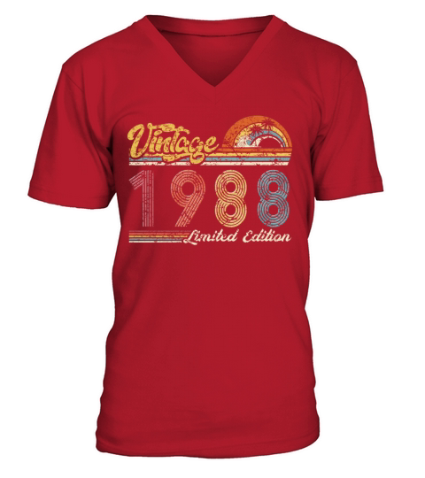 Vintage "Limited Edition" Vintage 1988 Birthday V-Neck T-shirt
