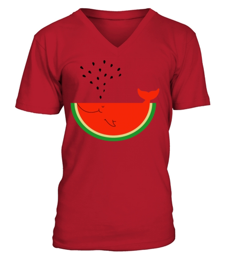 Watermelon Whale V-Neck T-shirt