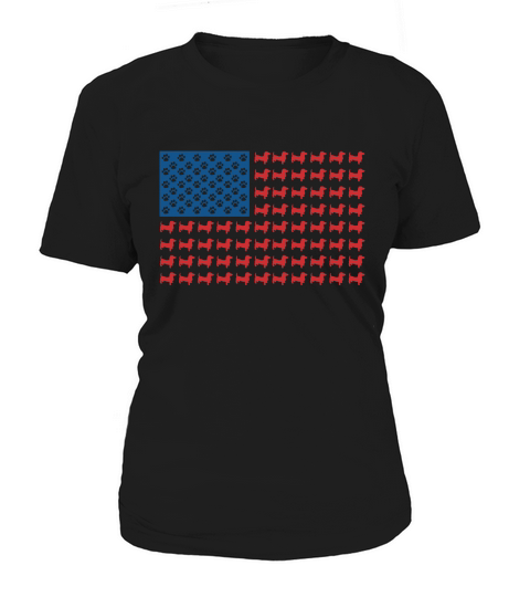 Dachshund Doxie USA flag Women's T-Shirt