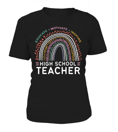 Educate Motivate Inspire High School Teacher Boho Women's T-Shirt
