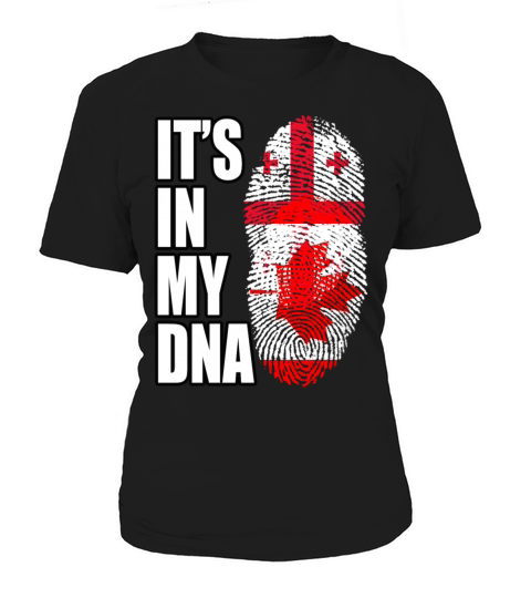 Georgian And Canadian Mix Heritage DNA Flag Women's T-Shirt