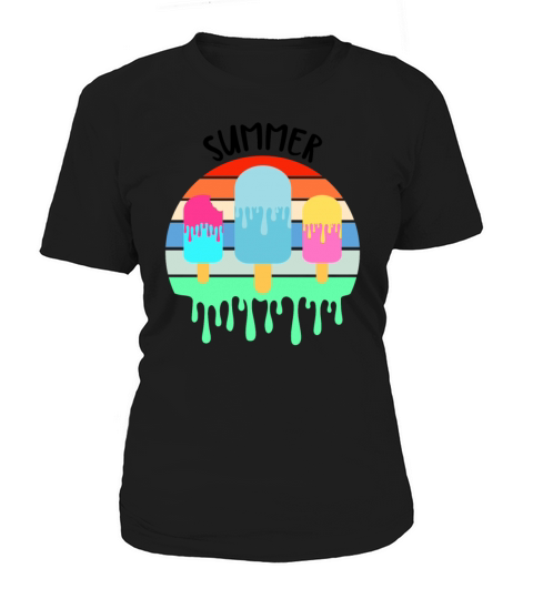 Melting Ice Cream Hot Summer Vacation Retro Vintag Women's T-Shirt