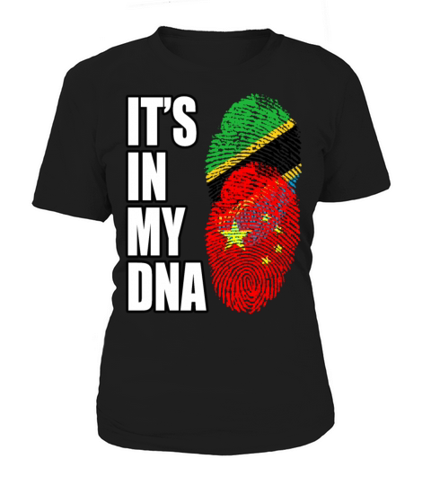 Tanzanian And Chinese Vintage Heritage DNA Flag Women's T-Shirt