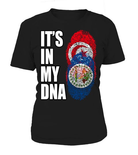 Tunisian And Belizean Mix Heritage DNA Flag Women's T-Shirt