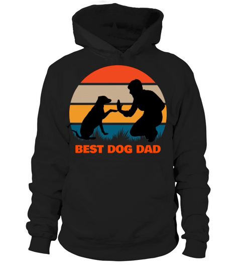 Best Dog Dad Fathers Day Vintage Sunset Hoodie Unisex