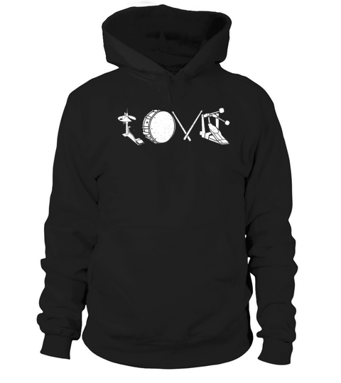 Drummer Drum Set Vintage Love Hoodie Unisex