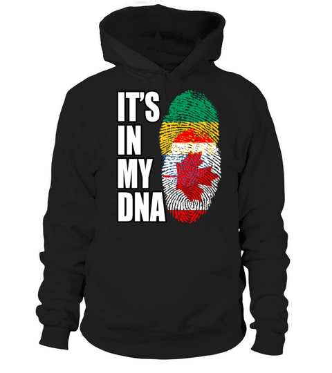 Gambian And Canadian Mix Heritage DNA Flag Hoodie Unisex