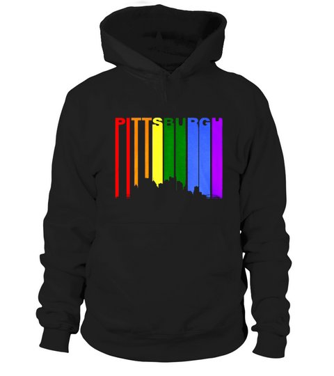 Pittsburgh Gay Pride Rainbow Cityscape LGBT Hoodie Unisex