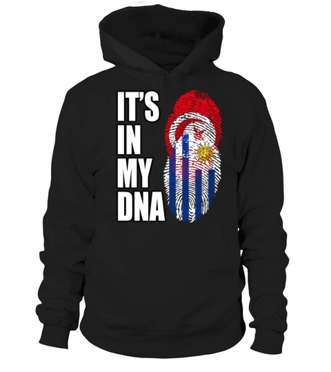 Tunisian And Uruguayan Mix Heritage DNA Flag Hoodie Unisex